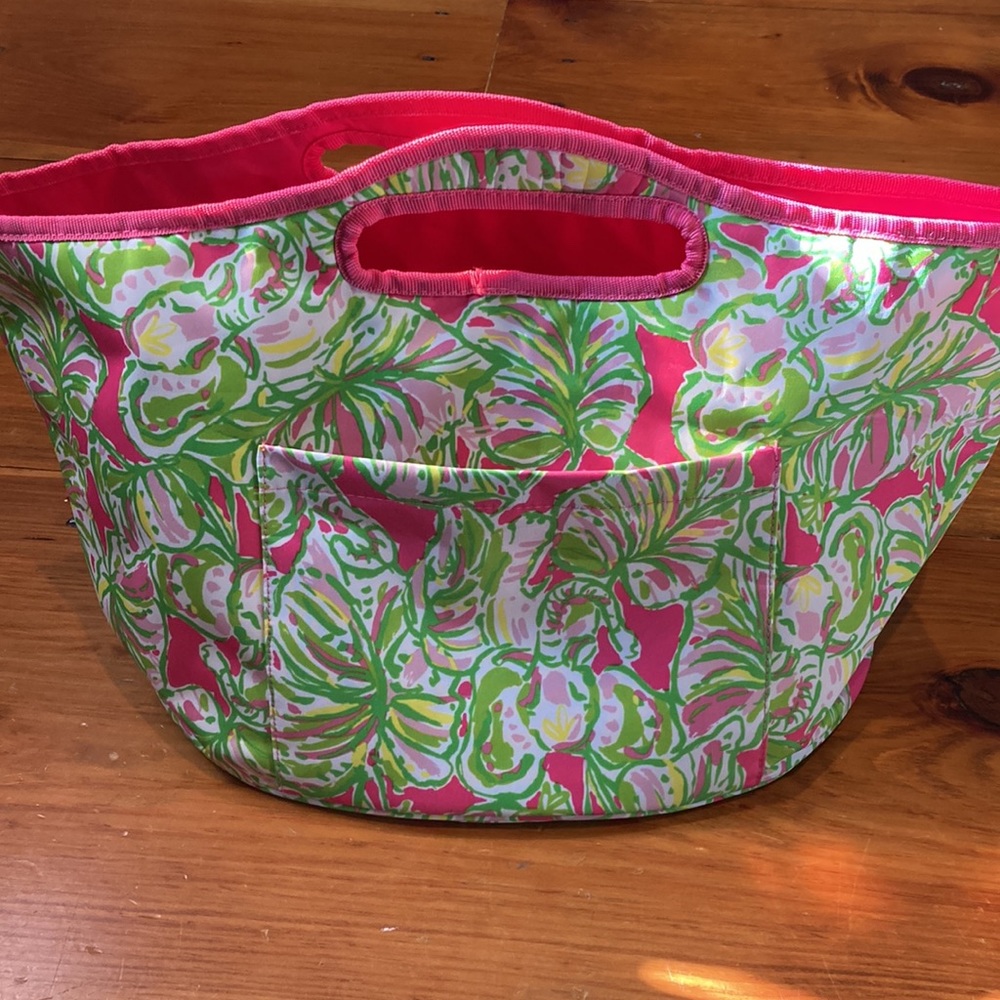 LILLY PULTIZER Printed Carry All Tote Beach Picnic Storage Beverage Bucket Bag